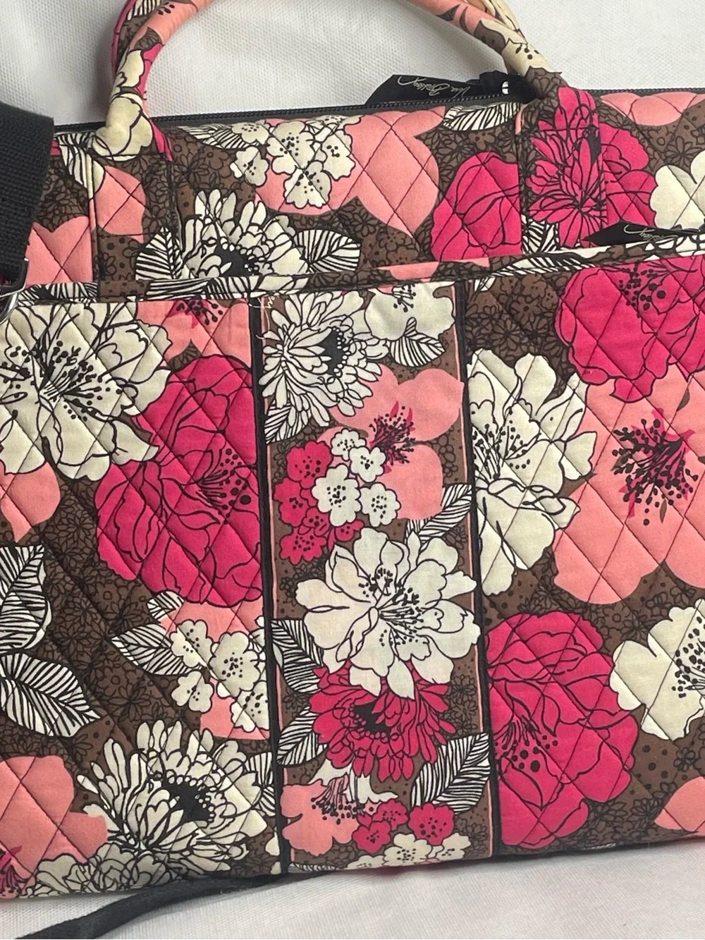Vera Bradley Diamond Quilted “Mocha Rouge” Laptop Portfolio Computer Hard Case
